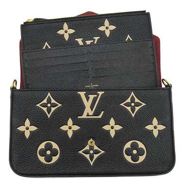 ルイヴィトン LOUIS VUITTON ポシェット フェリシー M80482 ブラック×ベージュ モノグラムアンプラント チェーンウォレット ゴールド金具 黒 ショルダーバッグ
