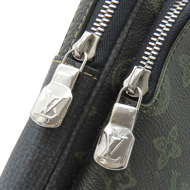 ルイヴィトン LOUIS VUITTON アヴェニュー スリングバッグ M46344 ブラック×グリーン×ネイビー レザー モノグラムレコードキャンバス ボディバッグ シルバー金具 黒 緑 紺 LVフォールコレクション