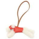 エルメス HERMES バディ ルージュラデュー×ゴールド ムートン アニョーミロ バッグチャーム 新品 未使用 赤