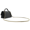 シャネル CHANEL マトラッセ クラシックフォンホルダー チェーンクラッチ AP4402 B18715 94305 ブラック カーフ キャビアスキン 2WAYバッグ ゴールド金具 黒 チェーンショルダー