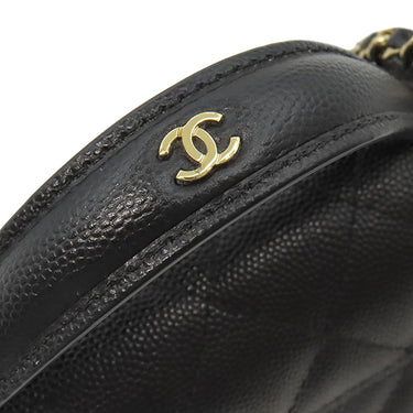 シャネル CHANEL マトラッセ クラシックフォンホルダー チェーンクラッチ AP4402 B18715 94305 ブラック カーフ キャビアスキン 2WAYバッグ ゴールド金具 黒 チェーンショルダー