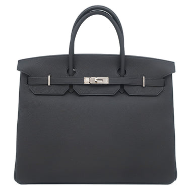 エルメス HERMES バーキン40 ブラック トゴ ハンドバッグ シルバー金具 黒