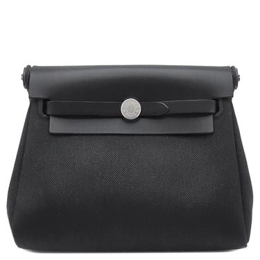 エルメス HERMES エールバッグジップ ミニ 20 ブラック キャンバス レザー トワルミリタリー ヴァッシュハンター ショルダーバッグ シルバー金具 新品 未使用 黒