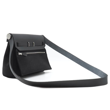 エルメス HERMES エールバッグジップ ミニ 20 ブラック キャンバス レザー トワルミリタリー ヴァッシュハンター ショルダーバッグ シルバー金具 新品 未使用 黒