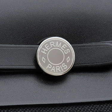 エルメス HERMES エールバッグジップ ミニ 20 ブラック キャンバス レザー トワルミリタリー ヴァッシュハンター ショルダーバッグ シルバー金具 新品 未使用 黒