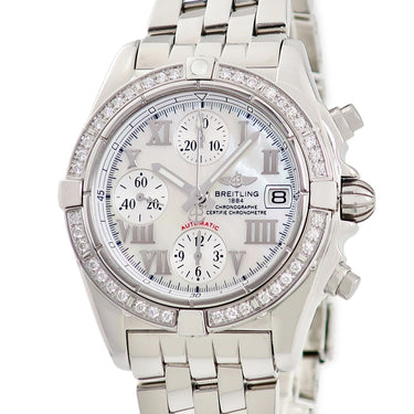 腕時計 ブライトリング BREITLING クロノ コックピット A13358 自動巻き メンズ 純正ダイヤ ホワイトシェル ラウンド ローマン