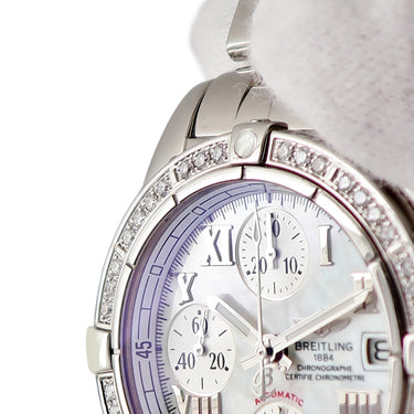 腕時計 ブライトリング BREITLING クロノ コックピット A13358 自動巻き メンズ 純正ダイヤ ホワイトシェル ラウンド ローマン