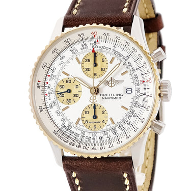 腕時計 ブライトリング BREITLING オールドナビタイマー D13322 自動巻き メンズ K18YG無垢 シルバー バー