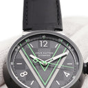 腕時計 ルイヴィトン LOUIS VUITTON タンブール オトマティック ダミエグラフィット レース QA131Z 自動巻き メンズ 黒 緑 Vロゴ