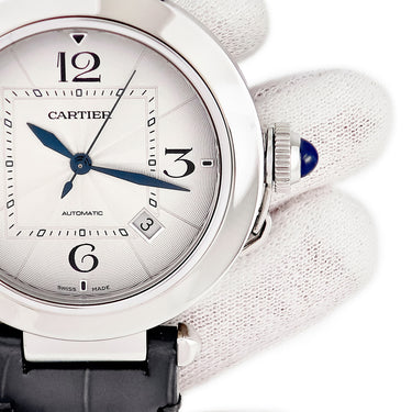 腕時計 カルティエ Cartier パシャ ドゥ カルティエ 41mm WSPA0010 自動巻き メンズ ギヨシェ 青針 ブルースティール デイト