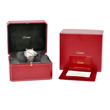 腕時計 カルティエ Cartier パシャ ドゥ カルティエ 41mm WSPA0010 自動巻き メンズ ギヨシェ 青針 ブルースティール デイト