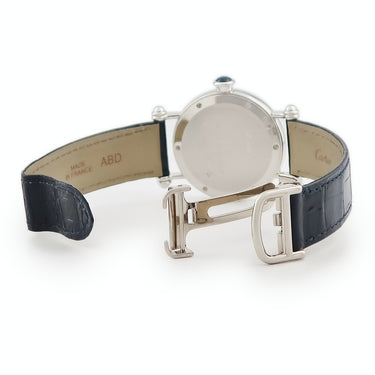 腕時計 カルティエ Cartier ディアボロ LM プラチナ W1509751 手巻き メンズ レディース メーカーOH済 Pt950 ギョウシェ 青針