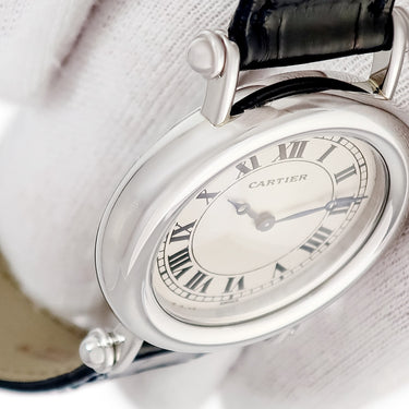 腕時計 カルティエ Cartier ディアボロ LM プラチナ W1509751 手巻き メンズ レディース メーカーOH済 Pt950 ギョウシェ 青針