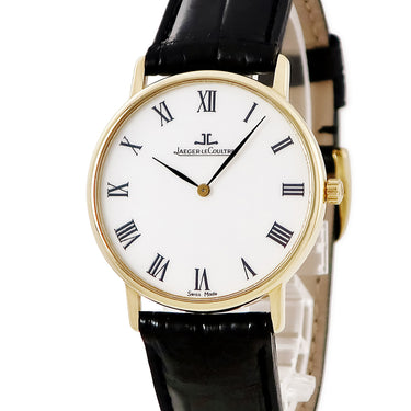腕時計 ジャガールクルト JAEGER LECOULTRE ラウンド 111.1.86 手巻き メンズ K18YG無垢 ホワイト ローマン ポストヴィンテージ
