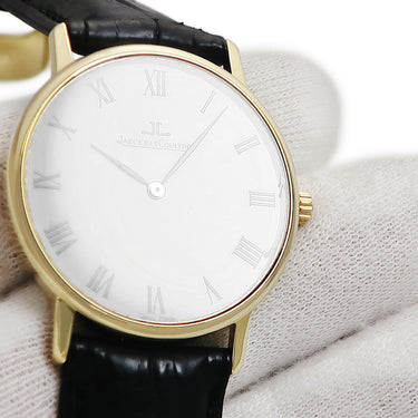 腕時計 ジャガールクルト JAEGER LECOULTRE ラウンド 111.1.86 手巻き メンズ K18YG無垢 ホワイト ローマン ポストヴィンテージ