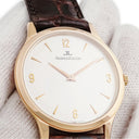 腕時計 ジャガールクルト JAEGER LECOULTRE マスター ウルトラスリム 145.2.79 手巻き メンズ K18PG無垢 薄型 バー アラビア シルバー