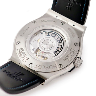 腕時計 ウブロ HUBLOT クラシックフュージョン ベルルッティ スクリット 511.NX.050B.VR.BER16 自動巻き メンズ 青 限定