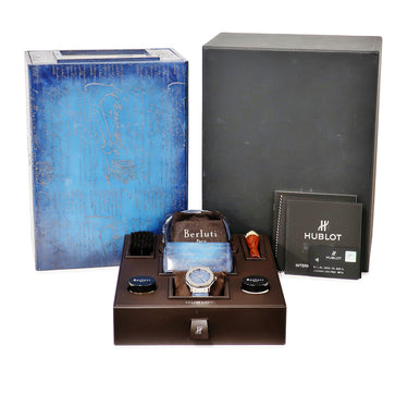 腕時計 ウブロ HUBLOT クラシックフュージョン ベルルッティ スクリット 511.NX.050B.VR.BER16 自動巻き メンズ 青 限定