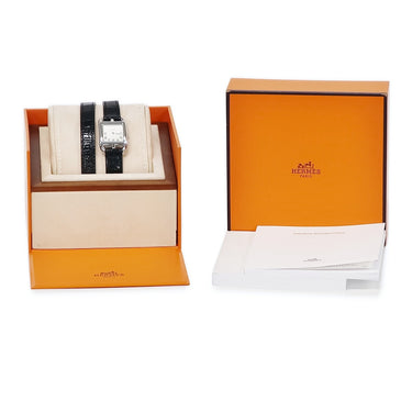 腕時計 エルメス HERMES ケープコッド ドゥブルトゥール CC1.210a 040247WW00 クオーツ レディース シルバー アラビア スクエア 二重