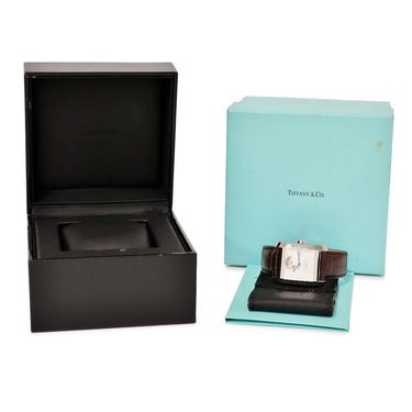 腕時計 ボーム&メルシエ BAUME&MERCIER ハンプトン ティファニー Wネーム 65577 自動巻き メンズ 青針 オープンハート シルバー