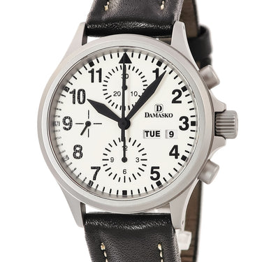 腕時計 ダマスコ DAMASKO ユーロファイターモデル クロノグラフ DC57 L 自動巻き メンズ デイデイト スモールセコンド ホワイト