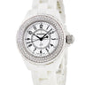 腕時計 シャネル CHANEL J12 H0967 クオーツ メンズ レディース 純正ダイヤ パヴェ 白 ホワイトセラミック ラウンド