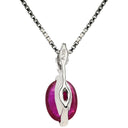 ノンブランド NON BRAND ルビー 1.00ct ダイヤモンド ペンダント プラチナシルバー Pt900 ルビー ダイヤモンド Pt850(チェーン) ネックレス 赤 1石 1粒 オーバルカット マーキスカットダイヤ プラチナ