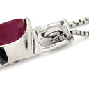 ノンブランド NON BRAND ルビー 1.00ct ダイヤモンド ペンダント プラチナシルバー Pt900 ルビー ダイヤモンド Pt850(チェーン) ネックレス 赤 1石 1粒 オーバルカット マーキスカットダイヤ プラチナ