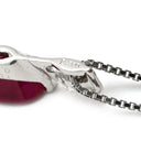 ノンブランド NON BRAND ルビー 1.00ct ダイヤモンド ペンダント プラチナシルバー Pt900 ルビー ダイヤモンド Pt850(チェーン) ネックレス 赤 1石 1粒 オーバルカット マーキスカットダイヤ プラチナ