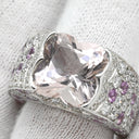 モーブッサン MAUBOUSSIN モルガナイト ダイヤモンドリング ホワイトゴールド K18WG モルガナイト ピンクサファイア #54 リング 指輪 Mauboussin Au750 18K WG ピンクサファイア 14号