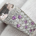 モーブッサン MAUBOUSSIN モルガナイト ダイヤモンドリング ホワイトゴールド K18WG モルガナイト ピンクサファイア #54 リング 指輪 Mauboussin Au750 18K WG ピンクサファイア 14号