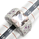 モーブッサン MAUBOUSSIN モルガナイト ダイヤモンドリング ホワイトゴールド K18WG モルガナイト ピンクサファイア #54 リング 指輪 Mauboussin Au750 18K WG ピンクサファイア 14号