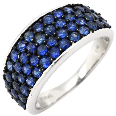 ノンブランド NON BRAND ブルーサファイア 1.9ct ホワイトゴールド K18WG サファイア リング 指輪 青 ブルー 18K 750 WG パヴェサファイア 14号