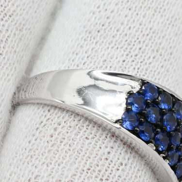 ノンブランド NON BRAND ブルーサファイア 1.9ct ホワイトゴールド K18WG サファイア リング 指輪 青 ブルー 18K 750 WG パヴェサファイア 14号