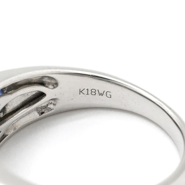 ノンブランド NON BRAND ブルーサファイア 1.9ct ホワイトゴールド K18WG サファイア リング 指輪 青 ブルー 18K 750 WG パヴェサファイア 14号