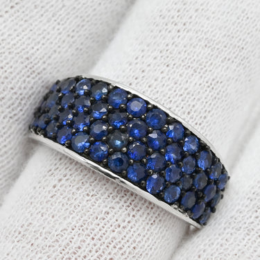 ノンブランド NON BRAND ブルーサファイア 1.9ct ホワイトゴールド K18WG サファイア リング 指輪 青 ブルー 18K 750 WG パヴェサファイア 14号