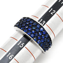 ノンブランド NON BRAND ブルーサファイア 1.9ct ホワイトゴールド K18WG サファイア リング 指輪 青 ブルー 18K 750 WG パヴェサファイア 14号