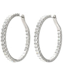 ノンブランド NON BRAND ダイヤ フープピアス ホワイトゴールド K18WG ダイヤモンド ピアス 18K Au750 WG 両耳用 インサイドアウト サークル