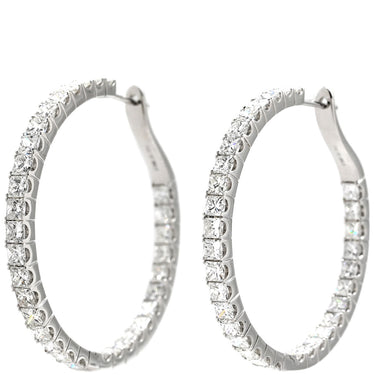 ノンブランド NON BRAND ダイヤ フープピアス ホワイトゴールド K18WG ダイヤモンド ピアス 18K Au750 WG 両耳用 インサイドアウト サークル