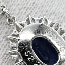 ノンブランド NON BRAND ブルーサファイア 2.26ct ダイヤ 0.65ct ブルー×プラチナシルバー Pt900 サファイア ダイヤモンド Pt850(チェーン) ネックレス Pt900 プラチナ 青 ヘイロー クロス 十字架 オーバル ベネチアン