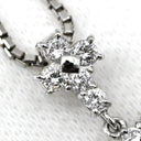 ノンブランド NON BRAND ブルーサファイア 2.26ct ダイヤ 0.65ct ブルー×プラチナシルバー Pt900 サファイア ダイヤモンド Pt850(チェーン) ネックレス Pt900 プラチナ 青 ヘイロー クロス 十字架 オーバル ベネチアン