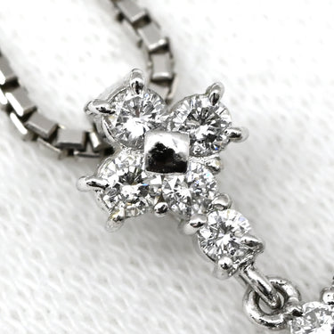 ノンブランド NON BRAND ブルーサファイア 2.26ct ダイヤ 0.65ct ブルー×プラチナシルバー Pt900 サファイア ダイヤモンド Pt850(チェーン) ネックレス Pt900 プラチナ 青 ヘイロー クロス 十字架 オーバル ベネチアン