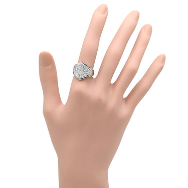 ノンブランド NON BRAND ダイヤ パヴェリング プラチナシルバー Pt900 ダイヤモンド リング 指輪 スクエア 1.21ct Pt ダイヤモンド ひし形 13号