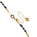 ノンブランド NON BRAND ラピスラズリ センター 大玉 イエローゴールド×ブルー K18YG ラピスラズリ ダイヤモンド ネックレス Au750 18K 18金 ダイヤ 1粒 ラピスラズリ ビーズ ネックレス