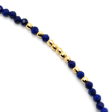 ノンブランド NON BRAND ラピスラズリ センター 大玉 イエローゴールド×ブルー K18YG ラピスラズリ ダイヤモンド ネックレス Au750 18K 18金 ダイヤ 1粒 ラピスラズリ ビーズ ネックレス