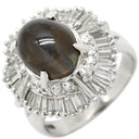 ノンブランド NON BRAND クリソベリル キャッツアイ ダイヤ リング プラチナシルバー Pt900 クリソベリルキャッツアイ ダイヤモンド リング 指輪 猫目石 5.02ct プラチナム PT ダイヤモンド オーバル 10号