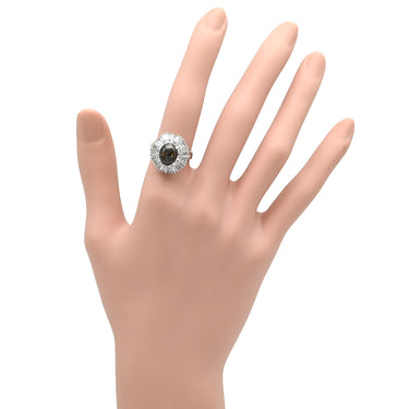 ノンブランド NON BRAND クリソベリル キャッツアイ ダイヤ リング プラチナシルバー Pt900 クリソベリルキャッツアイ ダイヤモンド リング 指輪 猫目石 5.02ct プラチナム PT ダイヤモンド オーバル 10号