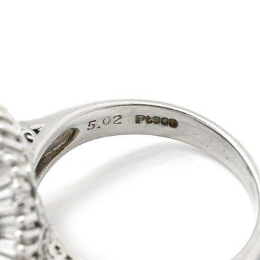 ノンブランド NON BRAND クリソベリル キャッツアイ ダイヤ リング プラチナシルバー Pt900 クリソベリルキャッツアイ ダイヤモンド リング 指輪 猫目石 5.02ct プラチナム PT ダイヤモンド オーバル 10号