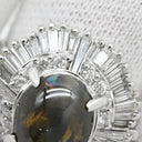 ノンブランド NON BRAND クリソベリル キャッツアイ ダイヤ リング プラチナシルバー Pt900 クリソベリルキャッツアイ ダイヤモンド リング 指輪 猫目石 5.02ct プラチナム PT ダイヤモンド オーバル 10号