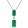 ノンブランド NON BRAND エメラルド 1.53ct ダイヤ ペンダント プラチナシルバー Pt950 エメラルド ダイヤモンド Pt850(チェーン) ネックレス 緑 1Pダイヤ スクエア エメラルドカット ベネチアンチェーン プラチナ